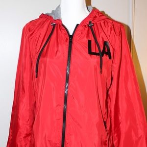 Red LA Windbreaker